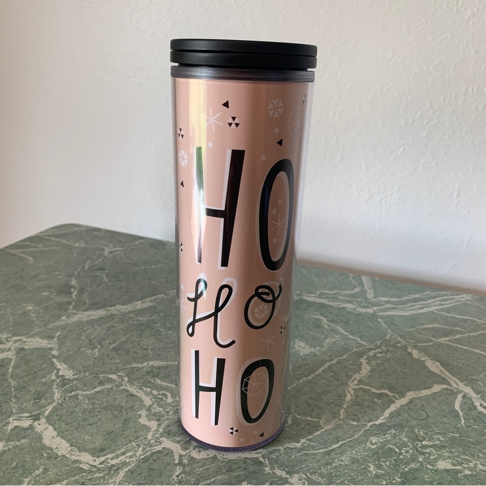 NWOT Starbucks Pink Holiday Ho Ho Ho Tumbler.